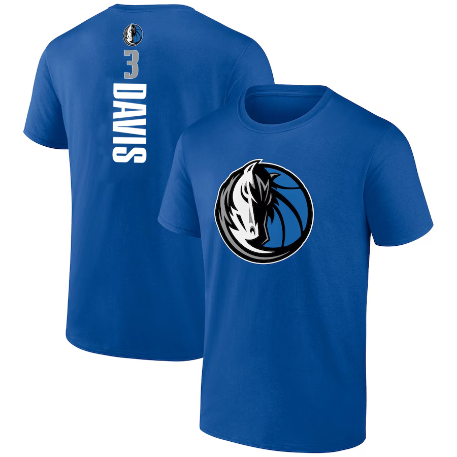 Men NBA Dallas Mavericks 3 Davis blue T shirts style 4